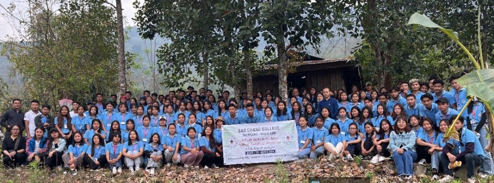 Students and faculty of SCC along with team members of LEMSACHENLOK and leaders from Aüching village during a field trip on March 25. (Photo Courtesy: SCC)